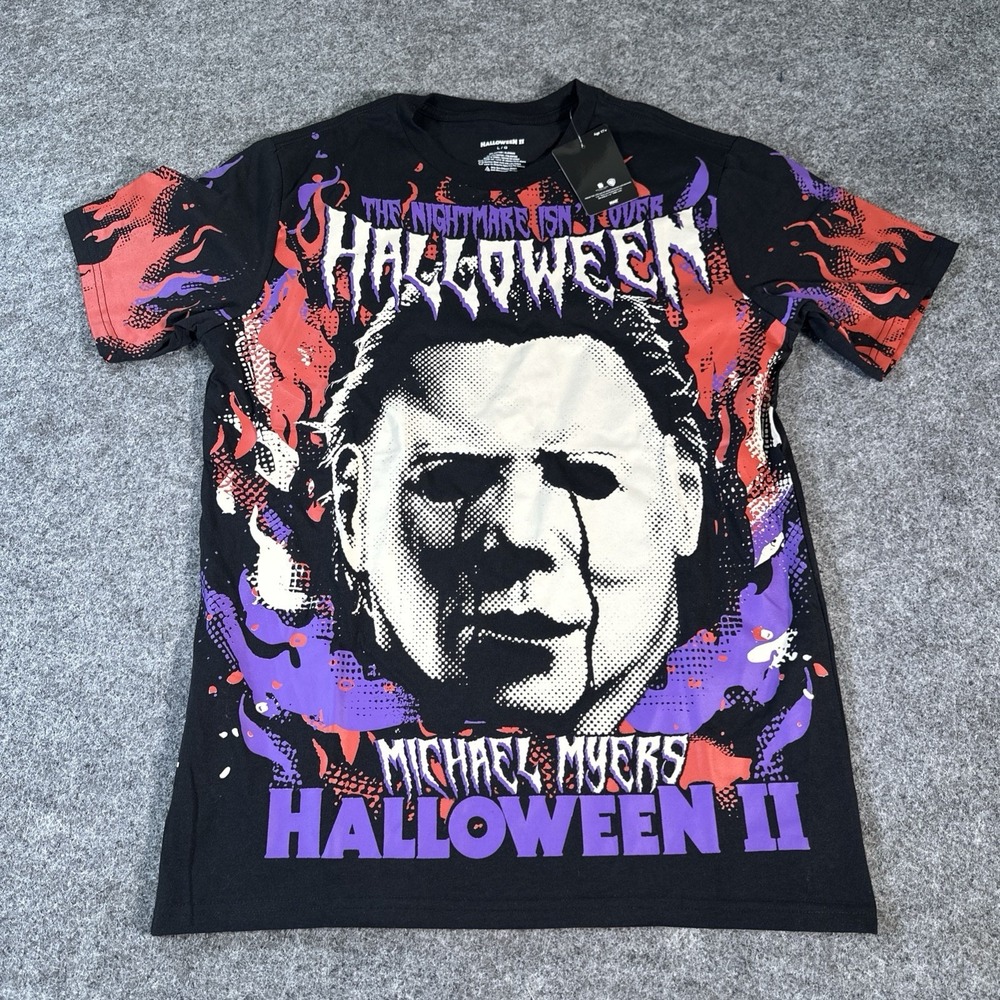 Halloween 2 The Nightmare Isn't Over Michael Myers Men's Large Black Shirt